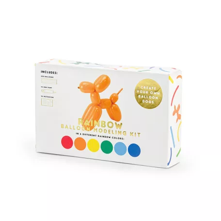 Szivárvány színű modellező lufik pumpával – vegyes színek, 130 cm (30 db)