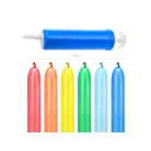 Szivárvány színű modellező lufik pumpával – vegyes színek, 130 cm (30 db)