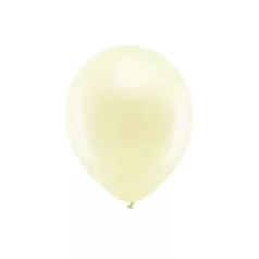 Szivárvány léggömb 30cm Metál krémszín (10 db)