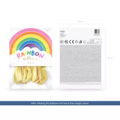 Szivárvány léggömb 30cm Metál krémszín (10 db)
