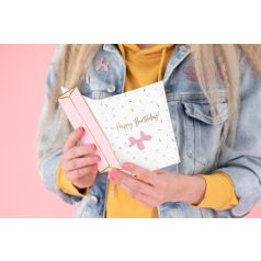 Születésnapi üdvözlőlap „Lufi kutya” kitűzővel