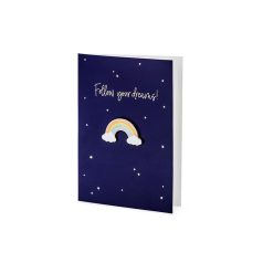 Üdvözlőlap Szivárvány kitűzővel