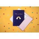 Üdvözlőlap Szivárvány kitűzővel