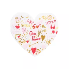 Szalvéta szív alakú - Girl power (20 db)