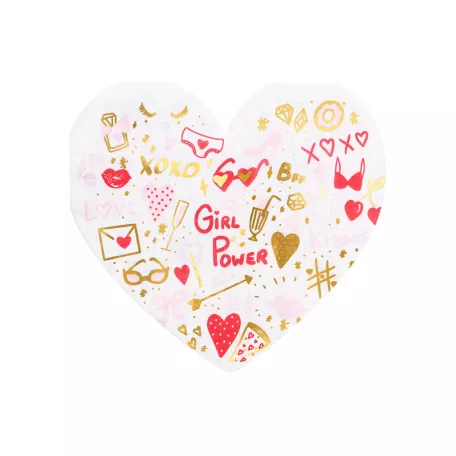 Szalvéta szív alakú - Girl power (20 db)