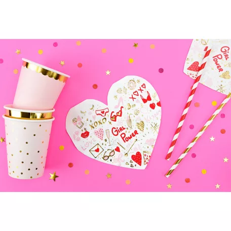 Szalvéta szív alakú - Girl power (20 db)