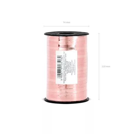 Műanyag szalag lufikhoz rózsaarany (5mm / 225m)