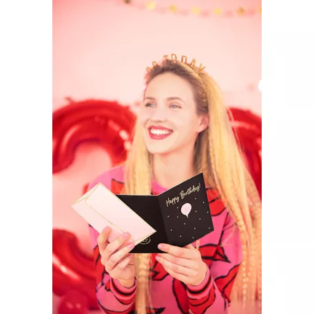 Születésnapi üdvözlőlap „30” számú lufi kitűzővel