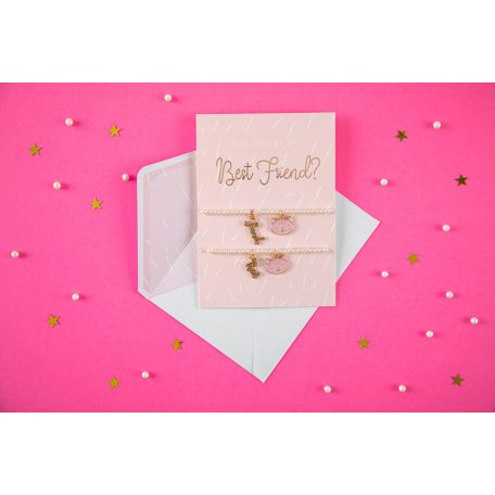 Üdvözlőlap karkötőkkel „Best Friends”
