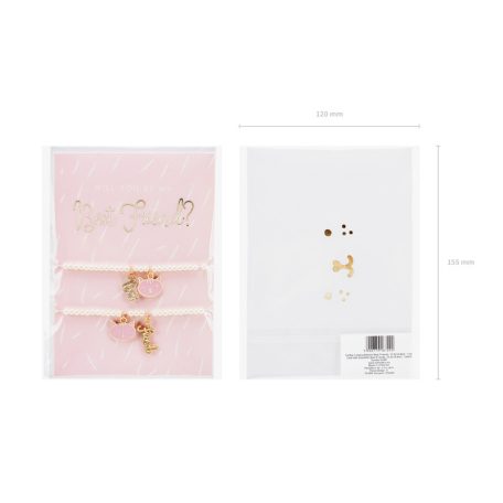 Üdvözlőlap karkötőkkel „Best Friends”