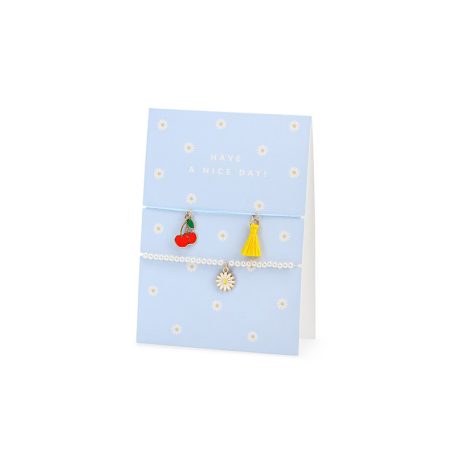 Üdvözlőlap karkötőkkel „Have a Nice Day!”