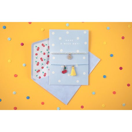 Üdvözlőlap karkötőkkel „Have a Nice Day!”