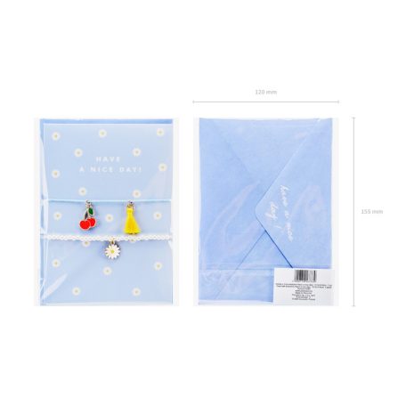 Üdvözlőlap karkötőkkel „Have a Nice Day!”