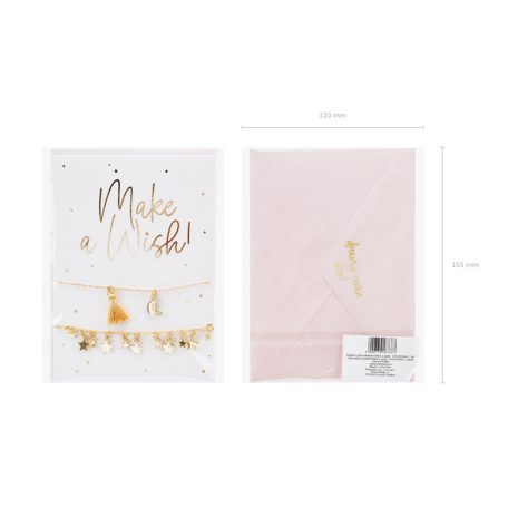 Üdvözlőlap karkötőkkel „Make a Wish!”