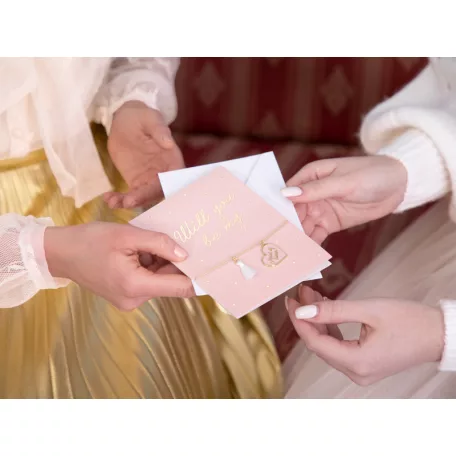 Üdvözlőlap karkötővel „Tiszteletbeli koszorúslány”