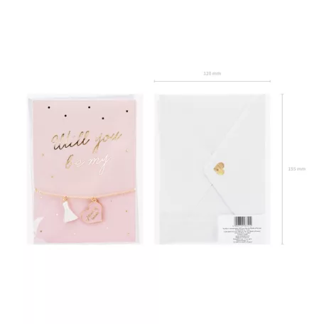 Üdvözlőlap karkötővel „Tiszteletbeli koszorúslány”