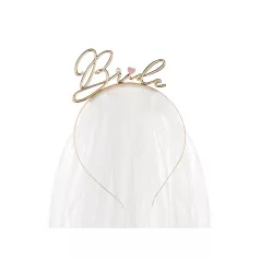   Hajráf lánybúcsúra "Bride" arany - Mennyasszanyi fátyol