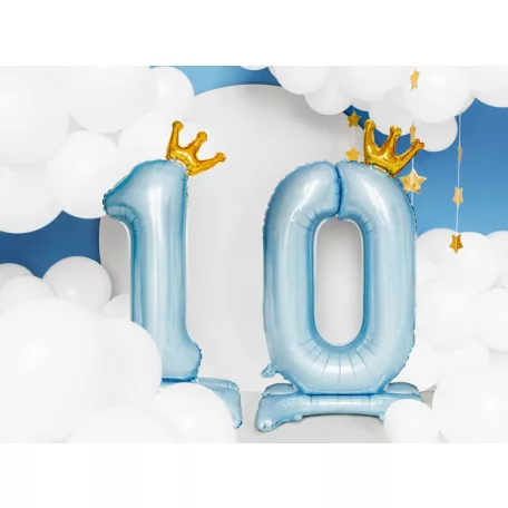 Álló szám fólia lufi ''1''  84cm égszínkék