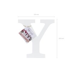 Fa dekoráció betű Y (fehér - 19x20cm)