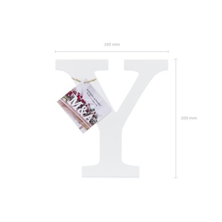Fa dekoráció betű Y (fehér - 19x20cm)
