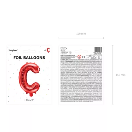 "C" betű fólia lufi 35cm piros