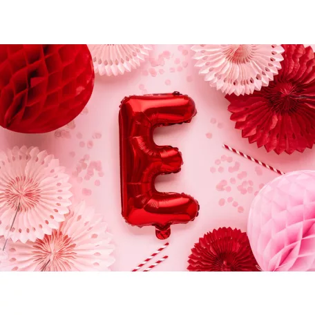 "E" betű fólia lufi 35cm piros