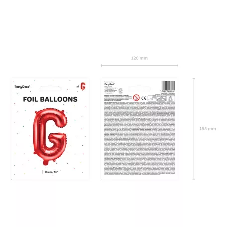 "G" betű fólia lufi 35cm piros