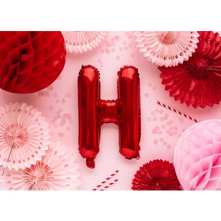 "H" betű fólia lufi 35cm piros
