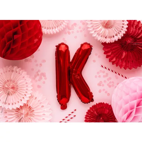 "K" betű fólia lufi 35cm piros