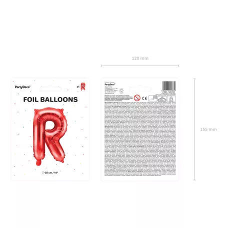 "R" betű fólia lufi 35cm piros