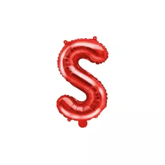 "S" betű fólia lufi 35cm piros
