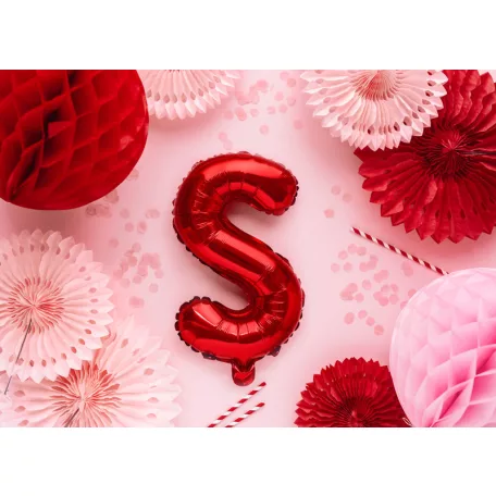 "S" betű fólia lufi 35cm piros