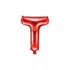 "T" betű fólia lufi 35cm piros