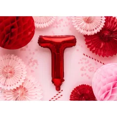 "T" betű fólia lufi 35cm piros