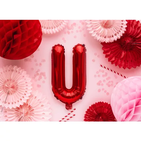 "U" betű fólia lufi 35cm piros