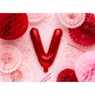 "V" betű fólia lufi 35cm piros