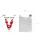 "V" betű fólia lufi 35cm piros