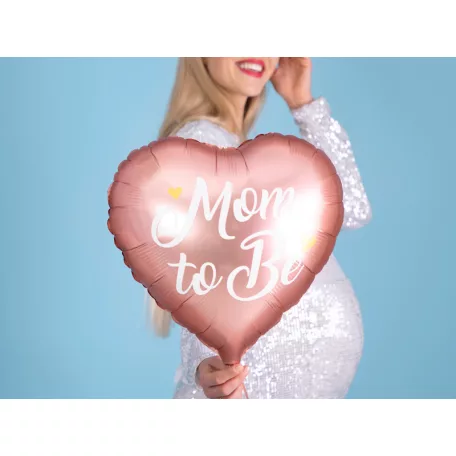 Fólia lufi "Mom to Be" felirattal, rózsaszín