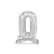 Álló szám fólia lufi ''0'' 70cm ezüst
