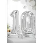 Álló szám fólia lufi ''0'' 70cm ezüst