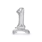 Álló szám fólia lufi ''1'' 70cm ezüst