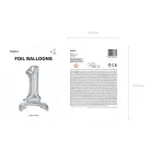 Álló szám fólia lufi ''1'' 70cm ezüst