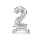 Álló szám fólia lufi ''2'' 70cm ezüst