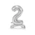 Álló szám fólia lufi ''2'' 70cm ezüst