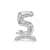 Álló szám fólia lufi ''5'' 70cm ezüst