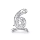 Álló szám fólia lufi ''6'' 70cm ezüst