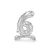 Álló szám fólia lufi ''6'' 70cm ezüst