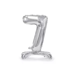   Álló szám fólia lufi ''7'' 70cm ezüst