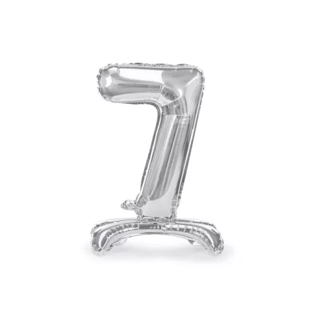 Álló szám fólia lufi ''7'' 70cm ezüst
