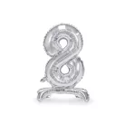 Álló szám fólia lufi ''8'' 70cm ezüst